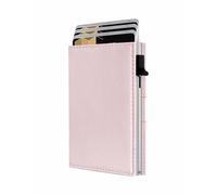 QLD 2026 Upgraded Wallet for Men - RFID Blocking [Smoothly Pop Up] Trifold Minimalist Credit Card Holder Slim Wallet Metal Case & Cash Slot, Front Pocket Wallet with ID Window, Gift Boxed, Pink, S