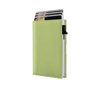 QLD 2026 Upgraded Wallet for Men - RFID Blocking [Smoothly Pop Up] Trifold Minimalist Credit Card Holder Slim Wallet Metal Case & Cash Slot, Front Pocket Wallet with ID Window, Gift Boxed, Green, S