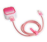 QLD COVER Charger Cover Compatible with Apple 40W Dynamic USB-C Power Adapter, Girly Waves Design Charger Cable Protector Case Sleeve for iPhone 17/16/15 Pro/Max, MacBook Air 13/13.6/15, Rose