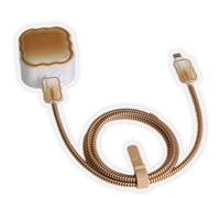 QLD COVER Charger Cover Compatible with Apple 40W Dynamic USB-C Power Adapter, Girly Waves Design Charger Cable Protector Case Sleeve for iPhone 17/16/15 Pro/Max, MacBook Air 13/13.6/15, Brown