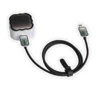 QLD COVER Charger Cover Compatible with Apple 40W Dynamic USB-C Power Adapter, Girly Waves Design Charger Cable Protector Case Sleeve for iPhone 17/16/15 Pro/Max, MacBook Air 13/13.6/15, Black