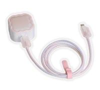 QLD COVER Charger Cover Compatible with Apple 40W Dynamic USB-C Power Adapter, Girly Waves Design Charger Cable Protector Case Sleeve for iPhone 17/16/15 Pro/Max, MacBook Air 13/13.6/15, Pink