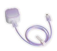 QLD COVER Charger Cover Compatible with Apple 40W Dynamic USB-C Power Adapter, Girly Waves Design Charger Cable Protector Case Sleeve for iPhone 17/16/15 Pro/Max, MacBook Air 13/13.6/15, Purple