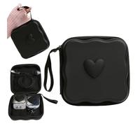 QLD COVER Charger Cover Storage Bag, Lovely 3D Love Heart Waves Design Charger Protector Travel Storage Case, Earphone Wire Saver Cable Cord Organizer Wireless Earphone Storage Box, Black Love