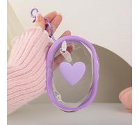 QLD COVER Charging Cable Storage Bag, Lovely 3D Love Heart Waves Design Transparent Compact Travel Cables Carrying Storages Case Electronic Accessories Charger Cord Wire Organizer, Purple Love