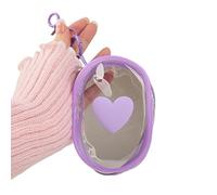 QLD COVER Charging Cable Storage Bag, Lovely 3D Love Heart Waves Design Transparent Compact Travel Cables Carrying Storages Case Electronic Accessories Charger Cord Wire Organizer, Purple Love