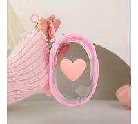 QLD COVER Charging Cable Storage Bag, Lovely 3D Love Heart Waves Design Transparent Compact Travel Cables Carrying Storages Case Electronic Accessories Charger Cord Wire Organizer, Pink Love