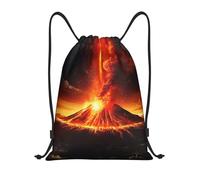 QLDETUPWLX Drawstring Backpack Volcano Drawstring Bags Sports Sackpack Gym Cinch Sack for Women Men