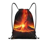 QLDETUPWLX Drawstring Backpack Volcano Drawstring Bags Sports Sackpack Gym Cinch Sack for Women Men
