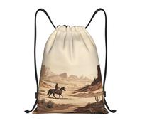 QLDETUPWLX Drawstring Backpack West Desert Cactus Drawstring Bags Sports Sackpack Gym Cinch Sack for Women Men