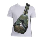 QLDETUPWLX Sling Bag Loon Nature Birds Chest Bag Travel Hiking Crossbody Backpack Adjustable Shoulder Bag Unisex