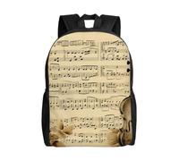 QLDETUPWLX Travel Backpack for Women Men Laptop Bag Music Notes on Old Paper Daypack Water-Resistant Bookbags Lightweight Hiking Backpack
