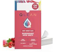 QLEAN Dryer Wipes | Natural Fabric Softener & Anti-Static | Vegan Fabric Softener for Clothes | Soft & Fresh Clothes Great for Bedding & Bath - 120L