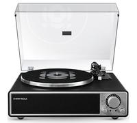 Qlearsoul ONE-Q All-in-one Vinyl Record Player with Bluetooth 5.4, HiFi Turntables Built in Speakers, Phono Preamp, AT-3600L Cartridge, 33/45 RPM, Auto Off (Black)