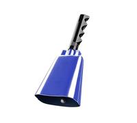 QLECXZI Christmas Bell Hand Percussion Loud Musical Bell Easy To Carry Sporting Events Cowbell Musical Hand Percussion Cowbell Is Made Of Iron Football Games Noise Maker, Blue, Total Length 26cm
