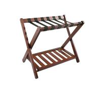QLECXZI Luxury Bamboo Storage Rack With Luggage Holder,Brown,68x45x55cm