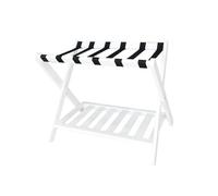 QLECXZI Luxury Bamboo Storage Rack With Luggage Holder,White,68x45x55cm