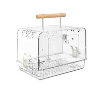 QLECXZI Spacious Acrylic Bird Carrier With Easy-to-Access Removable Tray Suitable For Small Bird Travel Mini Macaws Medium Small Cage With Standing Perch, Cage, 30x21x23cm