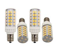 QLEE E12 LED Bulb 5W C7 60 W Equivalent Halogen Light Daylight T6 Candelabra Bulb 60 Watt for Ceiling Fan Sewing Serger Fridger Microwave Light Chandelier Lighting 4 Pack 5000K