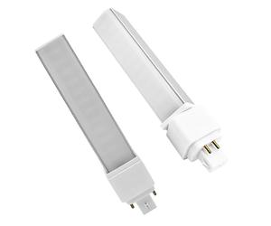 QLEE G24q 4 Pin LED Light Bulb PL-C Retrofit CFL Replacement 26W G24q-2 Gx24q-3 1400 Lumen 314° Free Rotate Flicker Free Horizontal Recessed Gx24q Green Bulb Soft Warm White Light 3000k 2 Pack