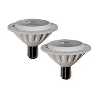 QLEE LED Ar70 Ba15d Spotlight 7w Ac Dc 12v Base 3000k Warm White Reflector Light Halogen 60w Replacement Bulbs Indoor Outdoor Home Office Tracklight 38°Beam (12V 3000K,2 Pack)