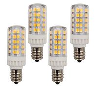 QLEE Led E12 Candelabra Bulb 5w 600lm Salt Rock Lamp Appliance Refrigerator Light Replacement 60 Watt C7 Incandescent Bulb T2 Halogen Chandelier Ceiling Fan Lighting 220v Warm White 4 Pack 3000k