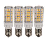 QLEE Led E14 led Corn Light Bulb 5w 600lm Light Appliance Salt Refrigerator Sewing Machine Light 60 Watt C7 Incandescent Bulb T2 Halogen Ceiling Fan Lighting Warm White 4 Pack