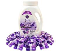 Qleen - Non Bio Washing Capsules for Sensitive Skin - 5 In 1 Laundry Pods 140 Washes - Colors Vibrant & Protector, Stain Removal, Long Lasting Frangrance, Anti Bacterial, & Fabric Softner - Purple Oud