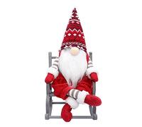 QLEKEY Christmas Gnome with Rocking Chair Handmade Swedish Santa Decor Plush Tomte Decoration Scandinavian Ornaments for Home,Table,Shelf