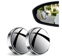 QLEQMZTV 2 Pcs Car Blind Spot Mirrors For Citroen Jumpy Dispatch SpaceTourer, 360° Adjustable Wide Angle Mirror Round HD Glass Convex Mirror RearView BlindSpot Mirrors,B/Silver