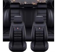 QLEQMZTV Car Seat Covers Full Set 5 Seat for Mercedes-Benz E-Class W213 2017-2023, Leather All-Weather Front and Rear Seat Cushion Comfortable Breathable Seat Protectors Accessories,A/Black