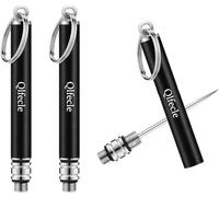 Qlfecle Portable Mini Titanium Toothpicks Holder, 2 Pieces Stainless Steel Metal Toothpicks Holder Reusable Toothpick Holder for Home Outdoor(Black)