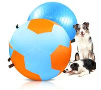 Qlfyuu Herding Balls for Dogs, 25 inch Herding Ball for Australian Shepherd, Interactive Dog Ball for Exercise & Mental Stimulation, Outdoor Dog Toys with Webbing, Blue&Orange
