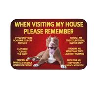 QLGLK A pit bull Dog Pattern Carpet Dogs House Rules Door Mat Doormat Inside Floor Mats Rugs Carpet for Living Room Bedroom Office Dorm Home Decor (50X80CM)