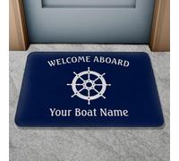 QLGLK Personalized Custom Boat Name Welcome Aboard Door Mat Entrance Doormat Inside Floor Mats Rugs Carpet for Living Room Bedroom Office Dorm Home Decor (50X80CM)