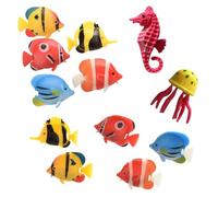 QLHNGUZ 12 Pcs Colourful Assorted Artificial Plastic Bubble Lamp Aquarium Plastic Fake Tropical Fish Jellyfish & Seahorse