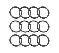 QLHNGUZ 12 Pcs Heavy Duty Strong Keyring Rings Flat Split Keychain Bulk for Car Home Large Metal Dog Ring Tags Lanyards School Office DIY Chain Black 30mm