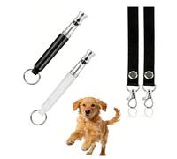 QLHNGUZ 2 Pack Dog Whistles for Recall, Dog Whistle to Stop Barking, Ultrasonic Anti Bark Silent, Adjustable Dog Training Commands Whistle with Lanyard
