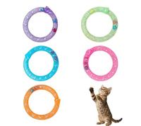QLHNGUZ Cat Springs Toy Donut Rings with Bells - 5 Pcs Soft Mesh Kitten Toys for Indoor Outdoor, Lightweight Kitten Toys in Bright Colours, Ideal for Batting, Chasing and Daily Entertainment