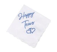 QLHNGUZ Exquisite Wedding Day Handkerchief Embroidered White Cotton Lace Edges Something Blue for the Bride, Gifts for Mother and Father of the Bride, Sentimental Keepsake for Happy Tears