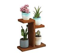 QLINDGK Wooden Succulent Stand, 2Tier Succulent Mini Plant Shelves,Tabletop Plant Shelf Holder Indoor Small Windowsill Flower Shelf Display Rack for Patio Garden Corner Balcony Living Room