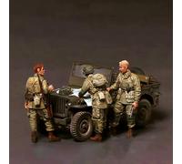 QLKFTRVNH 1/35 WWII US Soldier Resin Soldier Model Kit Unpainted and Unassembled Resin Model (3 People, No Vehicle) //g7F8S9