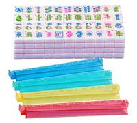 QLKLIKEBF American Mahjong Set 166 Mahjong Tile Set 1.2-inch American Mahjong Tile Set Equipped with 4PCS Mahjong Racks with Pushers