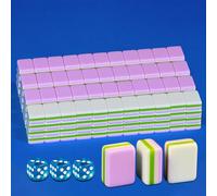 QLKLIKEBF Pink 4-Layer Acrylic Blank Mahjong Tiles 1.2 inch American Mahjong Tile Set 166 Blank Mahjong Tiles Set