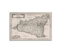QLLS Retro Map Poster Europe Italy Sicily Map Decorative Canvas Family Bedroom Artwork Picture Painting 20x30inch(50x75cm)