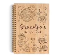 QLMX Grandpa Gifts Recipe Lined Journal Notebook, Grandpa Spiral Notebooks for Kitchen, Recipe Book to Write in Your Own Recipes, Fathers Day Birthday Gifts for Grandfather, 5.5X8.3In