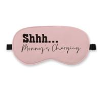 QLMX Mommy's Charging Silk Eye Mask for Sleeping, Funny Gift for Pregnant Wife, Blindfold Adjustable Strap Night Sleep Mask for New Mom, Airplane Travel Nap, Mothers Day Gifts Sleeping Mask Eye Cover