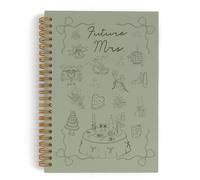 QLMX Sage Green Wedding Spiral Notebook, Wedding Engagement Journal Notebook, Coquette Future Mrs Notebooks, Engagement Bride Office Supplies Gifts for Women, 5.5x8.3 Inch