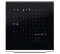 QLOCKTWO Earth 13.5 Pure Black Ice Tea Table Clock Watch QLK-077