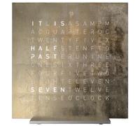 Qlocktwo T4SENSG-UK Earth 13.5 Silver And Gold Collection Desk Clock